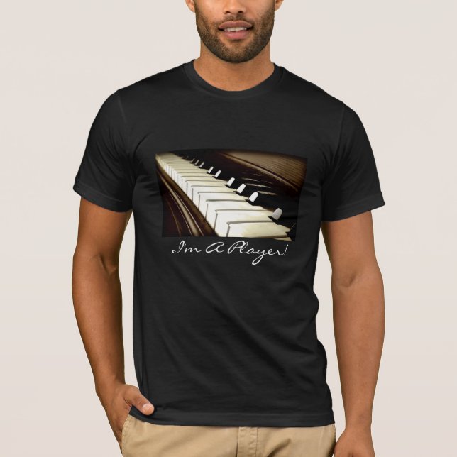 PIANO NYCKLAR I är Roligt Music-älskare T-Shirt (Framsida)