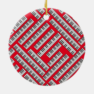 Piano Nycklar Julgransprydnad Keramik