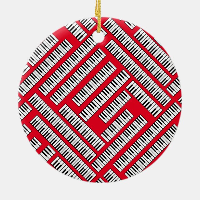 Piano Nycklar Julgransprydnad Keramik (Baksidan)