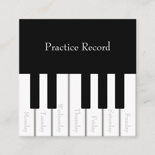 Piano Nycklar Kids Weekly Music Practice Reward Ca Rabattkort (Framsida)