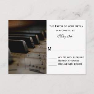 Piano Nycklar Lakan Music Bröllop OSA Card Kort