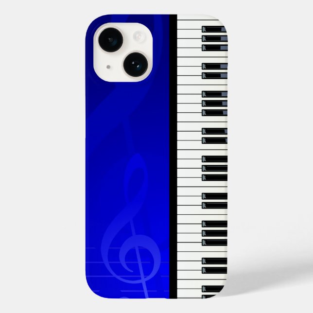 Piano Nycklar med blå verkan musik noter (Baksida)