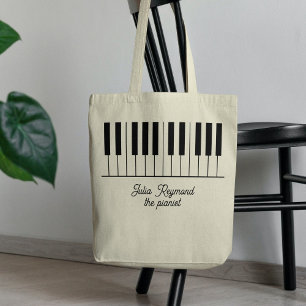 Piano Nycklar med Music Teacher Namn Tygkasse