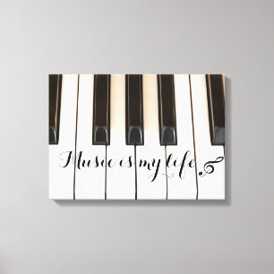 Piano Nycklar med musikoffert Canvastryck