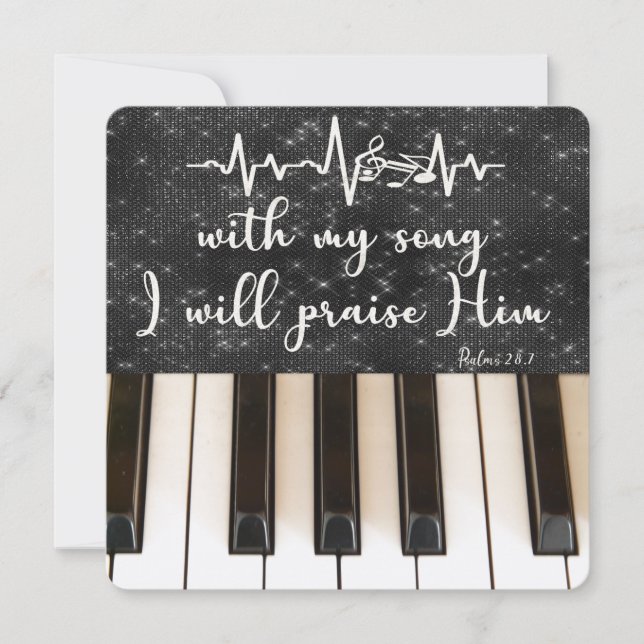 Piano Nycklar med Psalms Bible Verse-citat (Framsida)