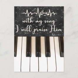Piano Nycklar med Psalms Bible Verse-citat Vykort