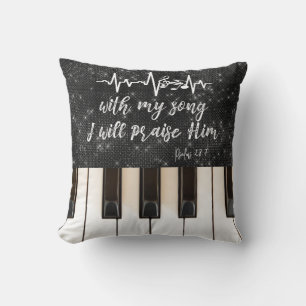 Piano Nycklar med Psalms Scripture-citat Kudde