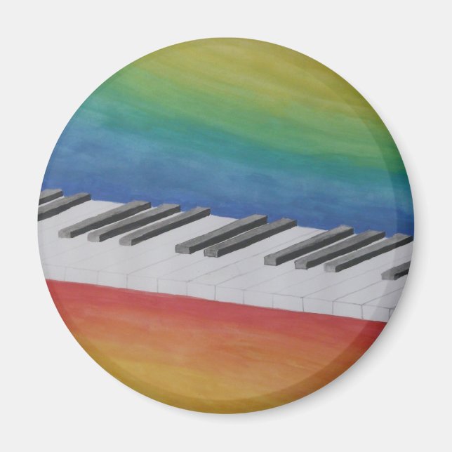Piano Nycklar med Rainbow Färg Magnet (Framsidan)