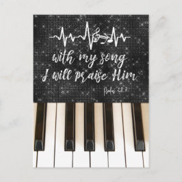 Piano Nycklar med Sång ska jag lovorda honom. Vykort