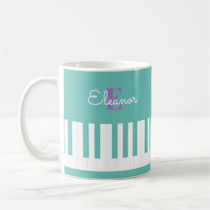 Piano Nycklar Monogrammed Musical Tangentbord Musi Kaffemugg