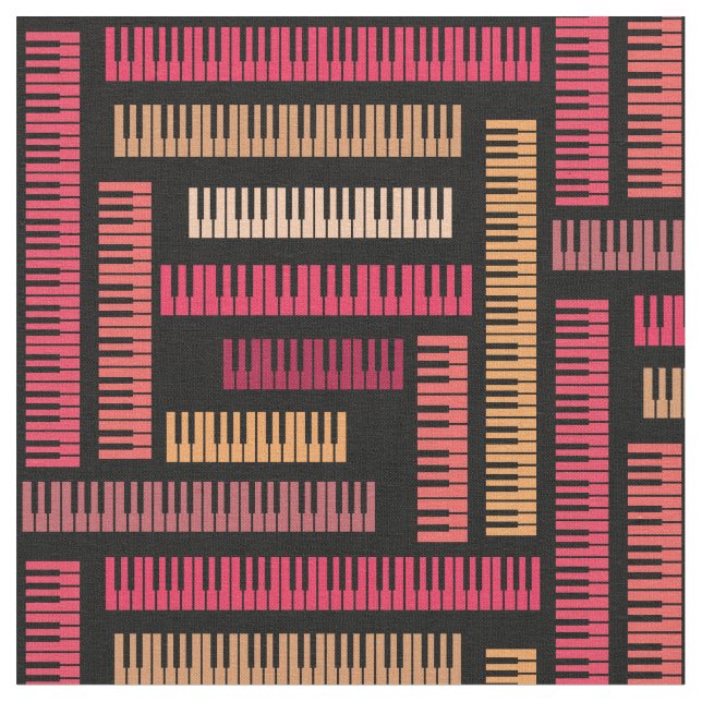 Piano Nycklar Mönster Tyg (Närbild)