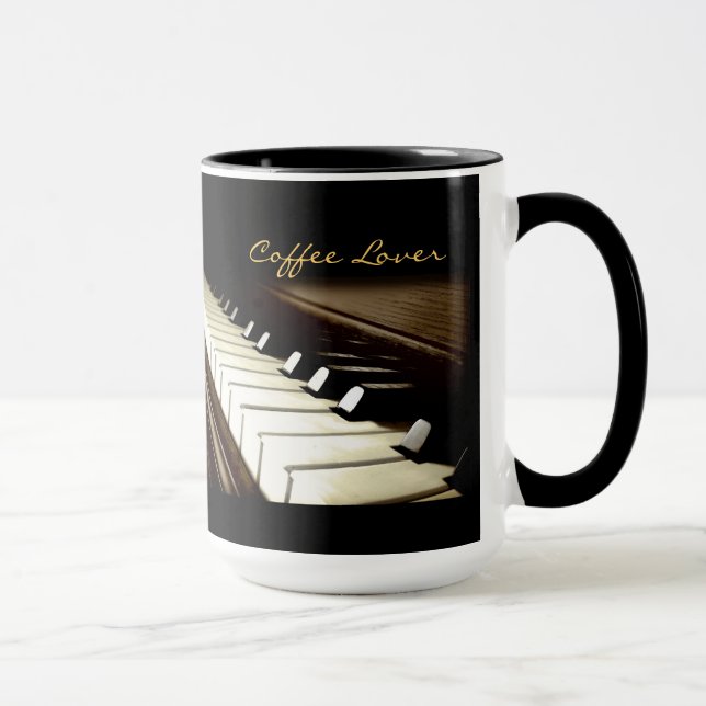 PIANO NYCKLAR Music Älskare Coffee Älskare Drinkin Mugg (Höger)