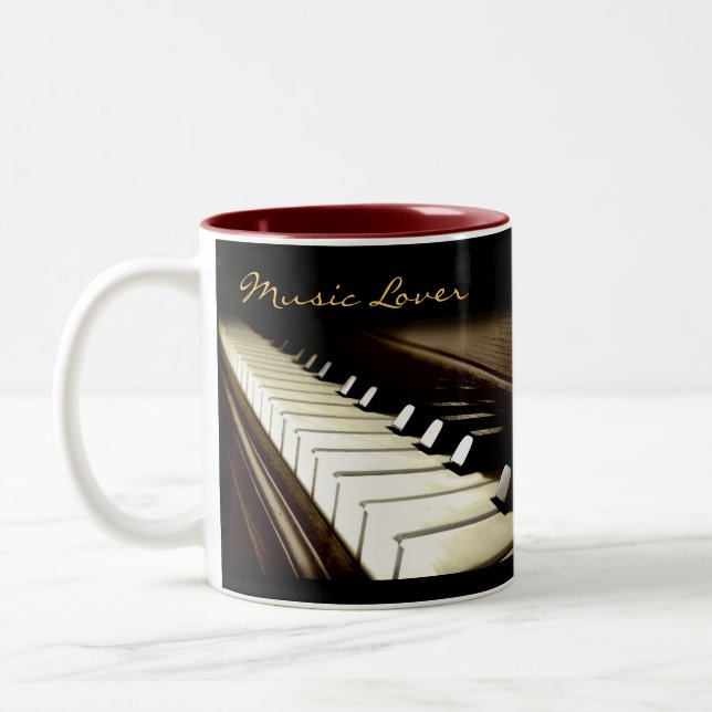 PIANO NYCKLAR Music Älskare Drinking Mugg (Vänster)