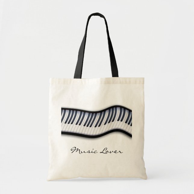 PIANO NYCKLAR Music Älskare Tote Bag Tygkasse (Framsidan)