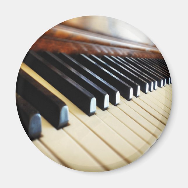 Piano Nycklar Music Gifts Round Fridge Magnet (Framsidan)