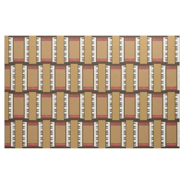 Piano Nycklar Music Ram Gräns Fabric Tyg (Fat Quarter)