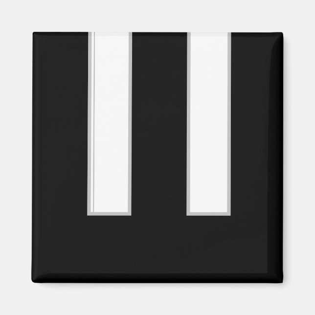 Piano Nycklar Musical Instrument Black White Magnet (Framsidan)