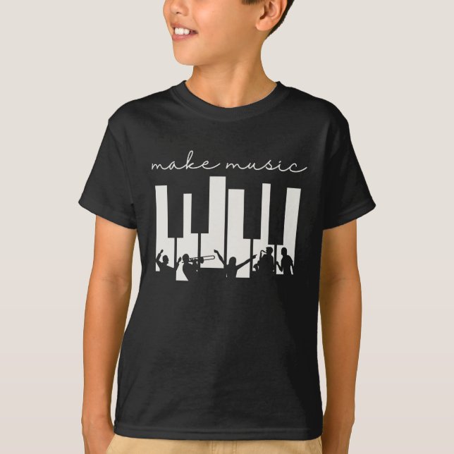 Piano Nycklar Musician Band Orchestra Music Teache T Shirt (Framsida)