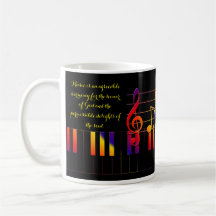 Piano Nycklar, Musik noter och Bach-citat