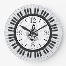 Piano Nycklar Musik noter Wall Clock