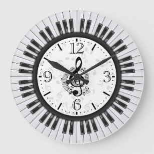 Piano Nycklar Musik noter Wall Clock Stor Klocka