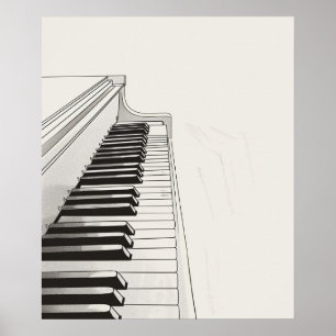 Piano nycklar musikminimalistkonst poster