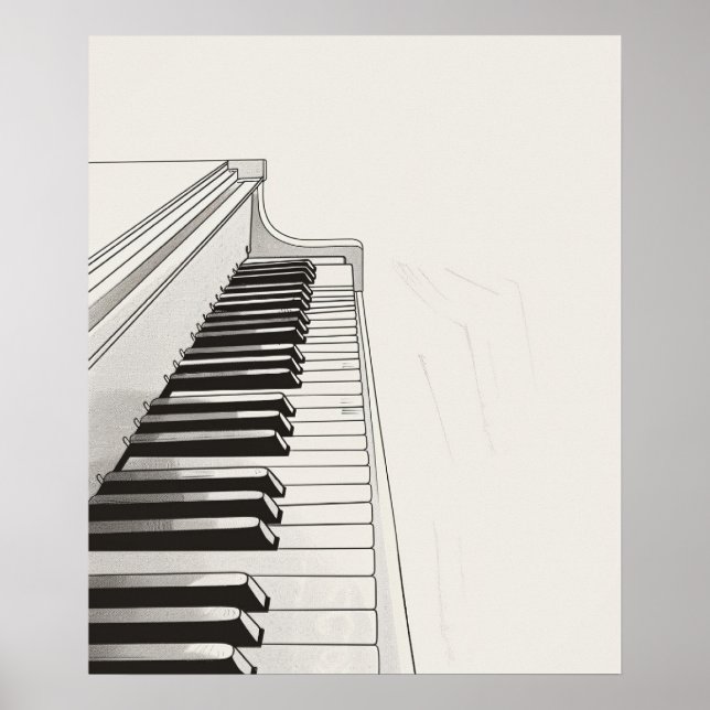 Piano nycklar musikminimalistkonst poster (Framsidan)