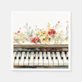 Piano Nycklar och Flowers Pappersservett