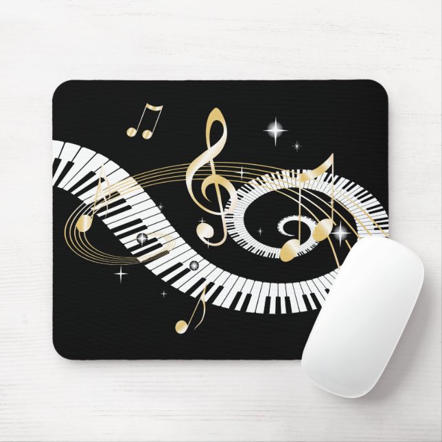 Piano Nycklar och Golden Musik noter Musmatta (Med mus)