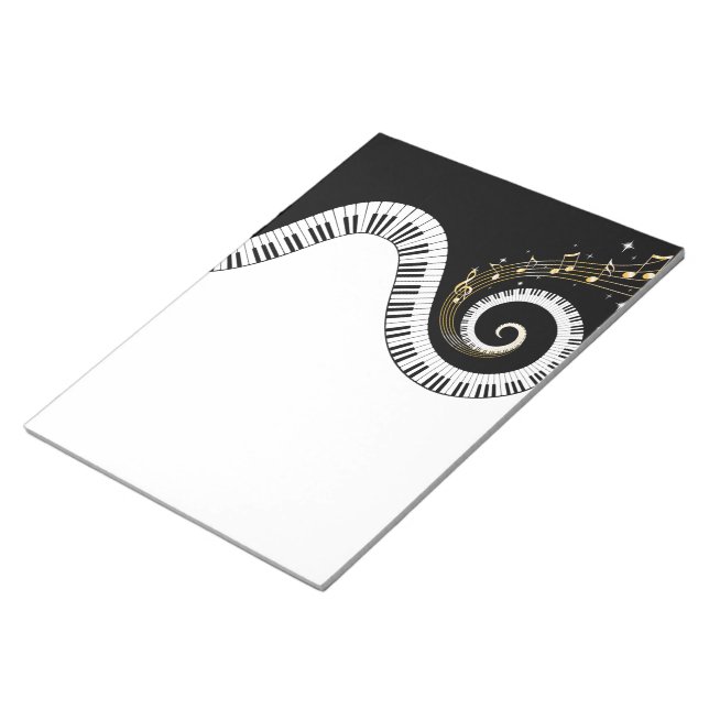 Piano Nycklar och Guld Musik noter Anteckningsblock (Vinklad)
