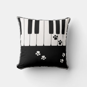 Piano nycklar och kattfötter tass kudde