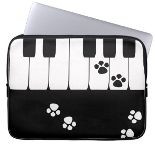Piano nycklar och kattfötter tass laptop fodral