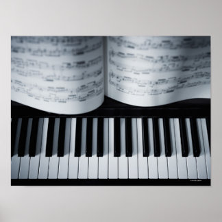 Piano Nycklar och Music Bok Poster