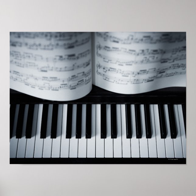 Piano Nycklar och Music Bok Poster (Framsidan)