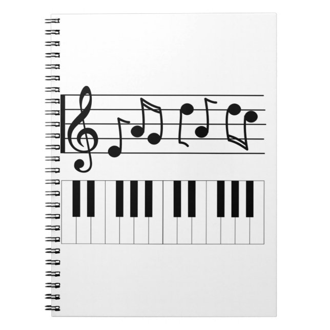 Piano Nycklar och Musik noter Anteckningsbok (Framsidan)