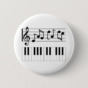 Piano Nycklar och Musik noter Knapp