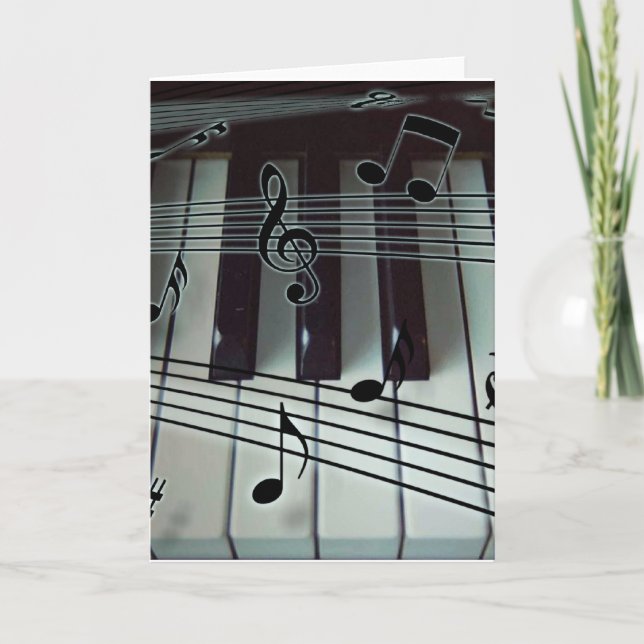 Piano Nycklar och Musik noter Kort (Framsida)