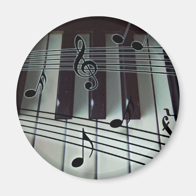 Piano Nycklar och Musik noter Magnet (Framsidan)