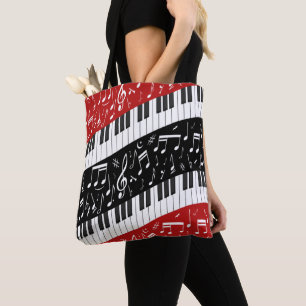 Piano nycklar och musik noter tygkasse