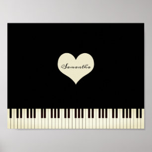Piano nycklar och Personligen Heart Poster