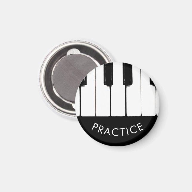 Piano Nycklar, "Practice" Magnet (Front/Back)