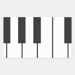 Piano Nycklar Rektangulärt Klistermärke