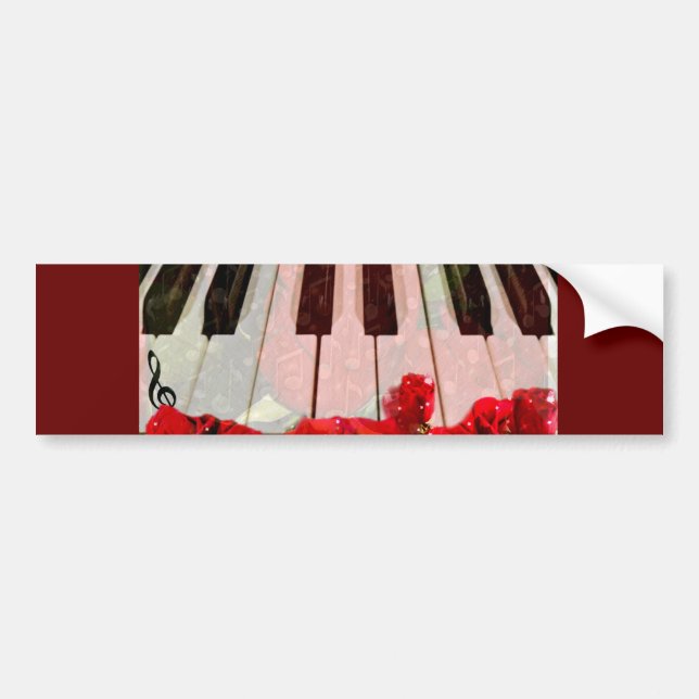 Piano Nycklar, Ro och Musik noter_ Bildekal (Framsidan)