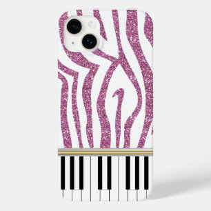 Piano Nycklar Rosa Glitter Zebra tryck