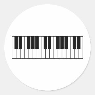 Piano Nycklar Runt Klistermärke