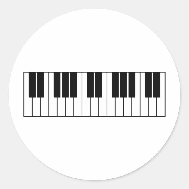 Piano Nycklar Runt Klistermärke (Framsida)