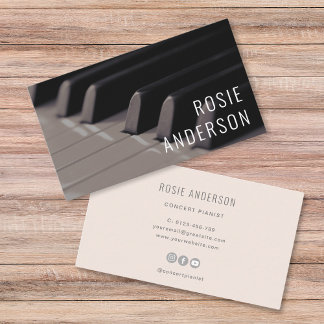 Piano Nycklar Simple Minimalist Professionell Visitkort