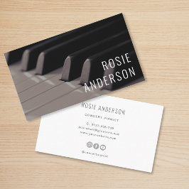 Piano Nycklar Simple Minimalist Professionell Visitkort