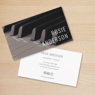 Piano Nycklar Simple Minimalist Professionell Visitkort