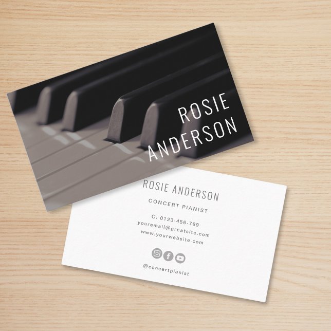 Piano Nycklar Simple Minimalist Professionell Visitkort (Skapare uppladdad)
